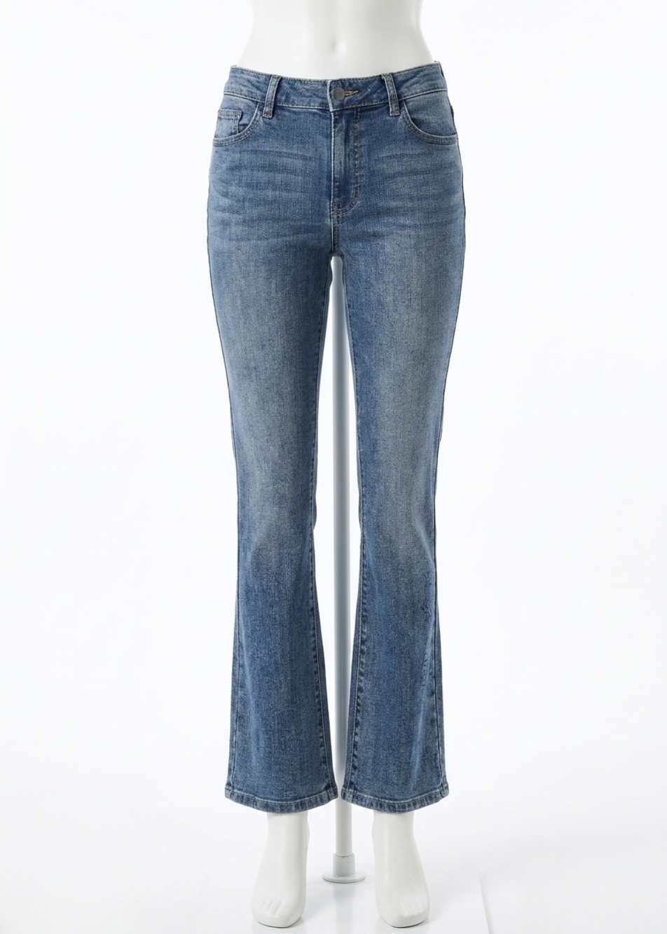 NEW FDJ pilar pull-on straight leg denim jeans in medium blue